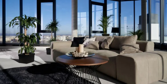 Luxury living area view